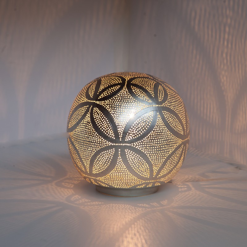 TABLE LAMP BALL CRC SILVER PLATED 20 - TABLE LAMPS